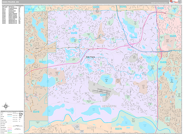 Eden Prairie Wall Map